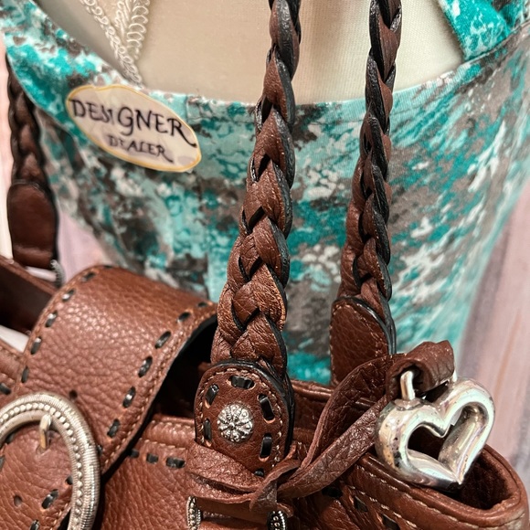 Authentic BRIGHTON Brown Leather Shoulder Bag VGC! - Picture 7 of 12